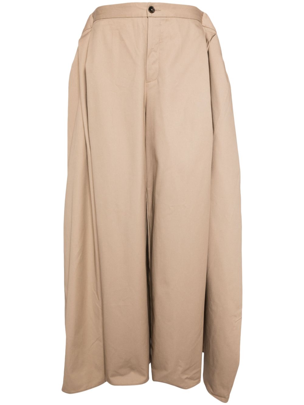 Draped straight-leg trousers - Brown