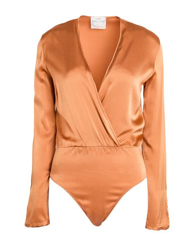 Forte_forte Woman Bodysuit Camel Size 0 Silk, Elastane