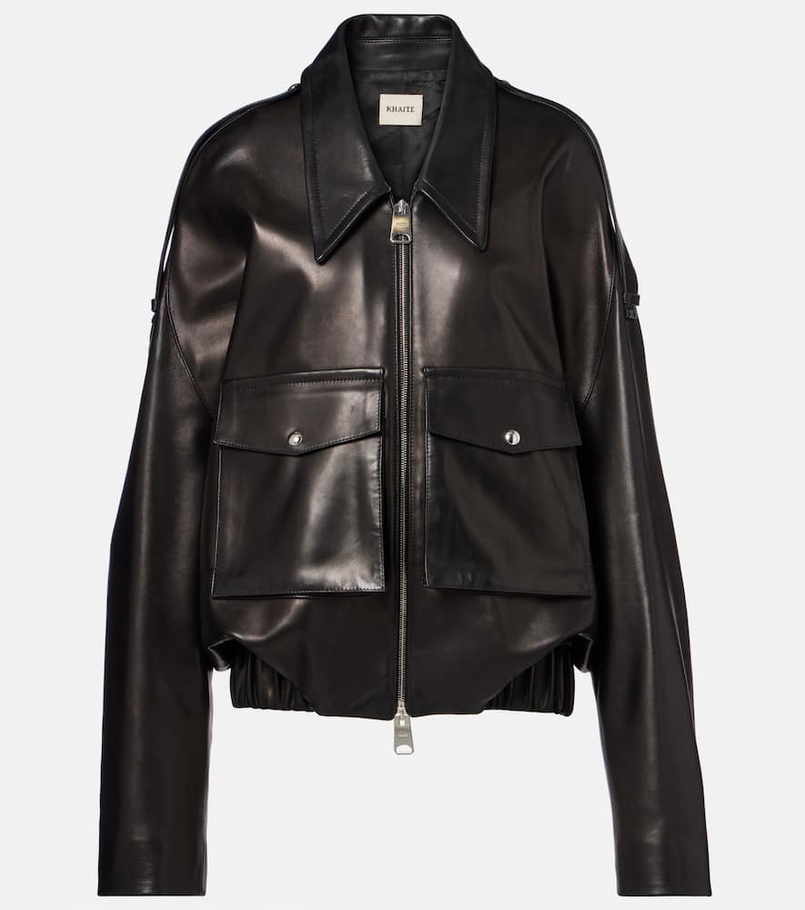 Owey oversized leather jacket