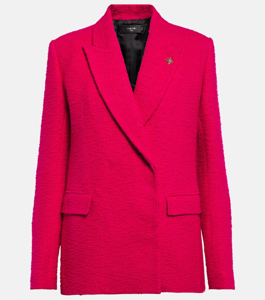 Double-breasted bouclé blazer