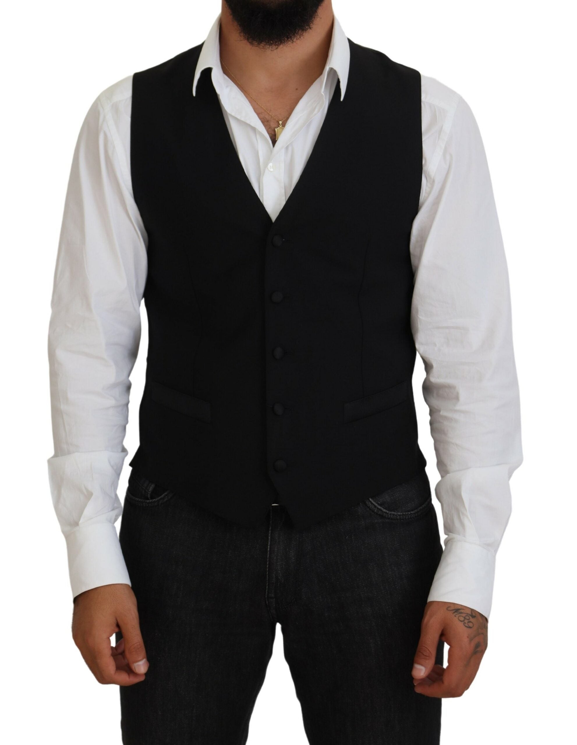 Virgin Wool Vest — Black