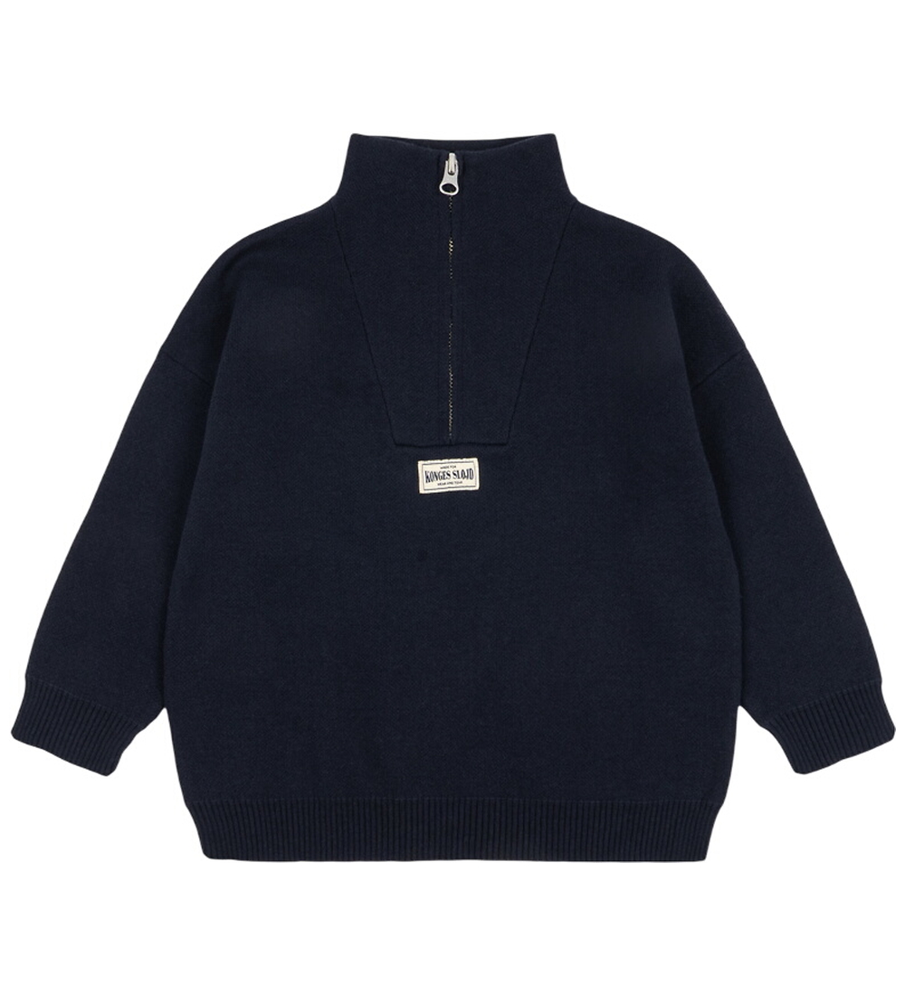 Konges Sløjd Blouse - Mano Half Zip - Total Eclipse - Konges Sløjd - 9-10 Y 134-140 - Blouse