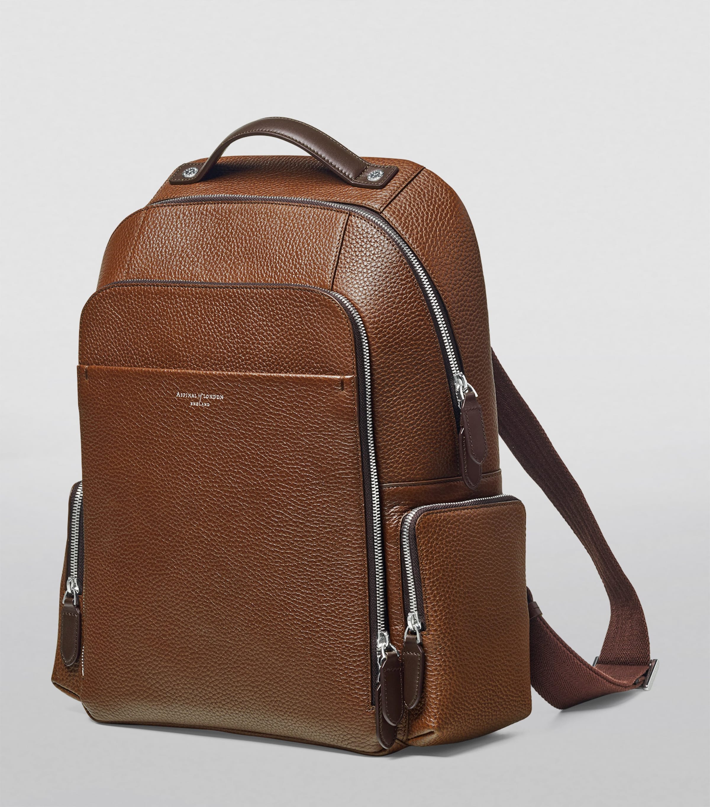 Pebble Leather Reporter Zipped Backpack