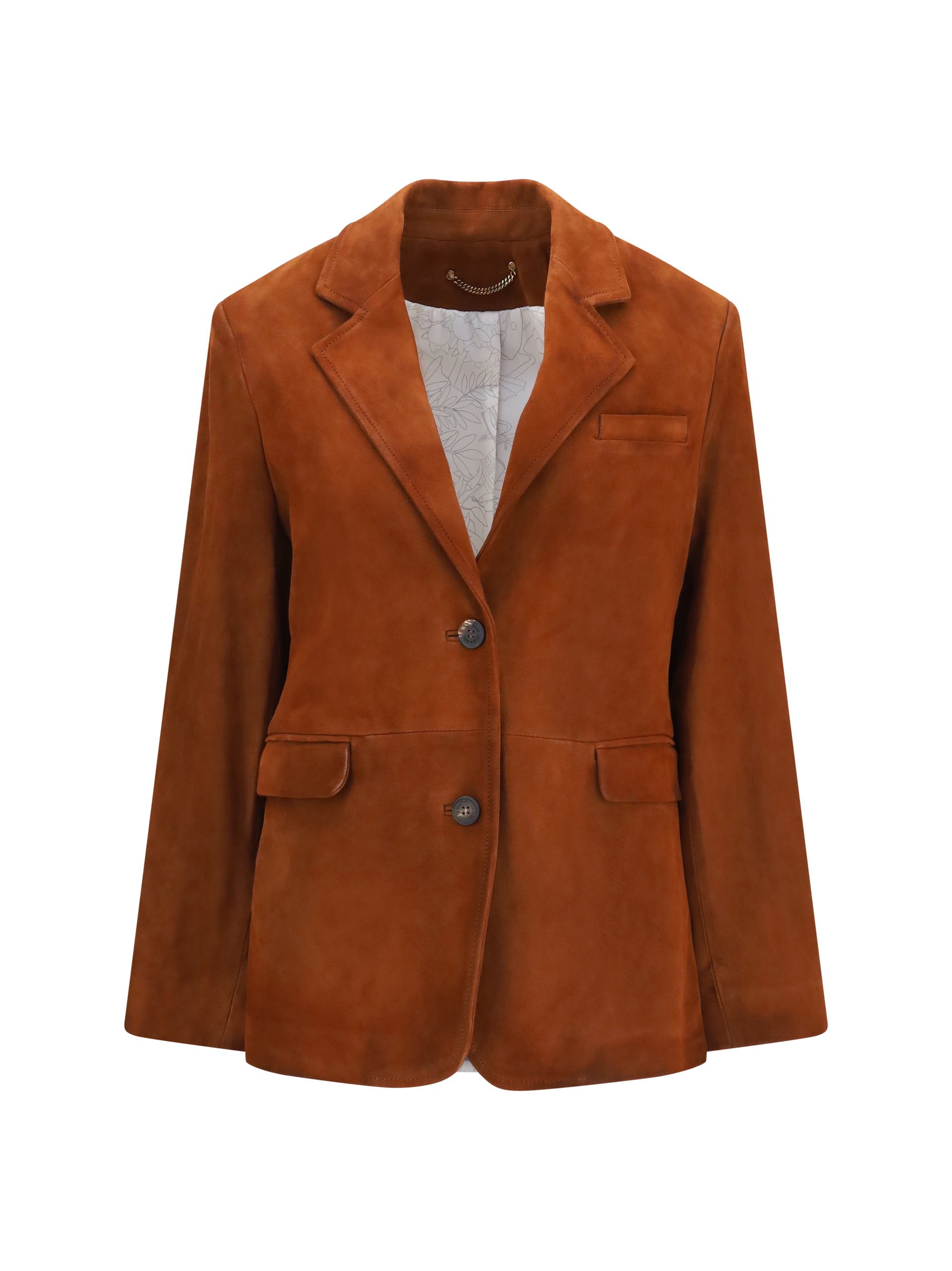 Sheepskin Leather Blazer — Brown