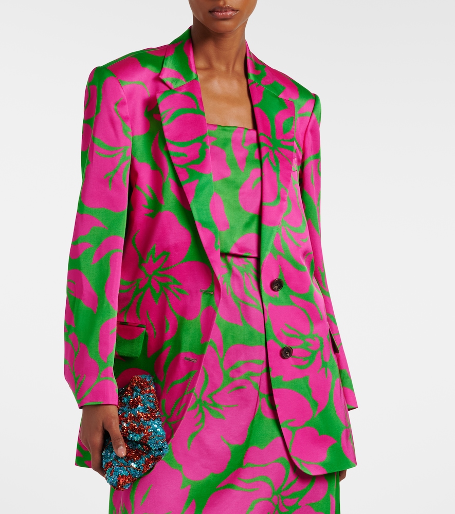 Floral satin blazer