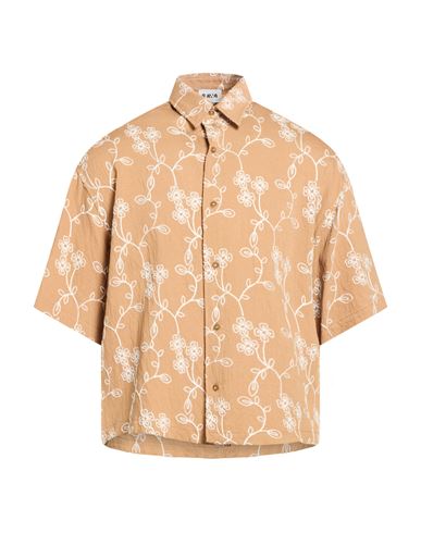 Man Shirt Camel Size S Viscose, Nylon