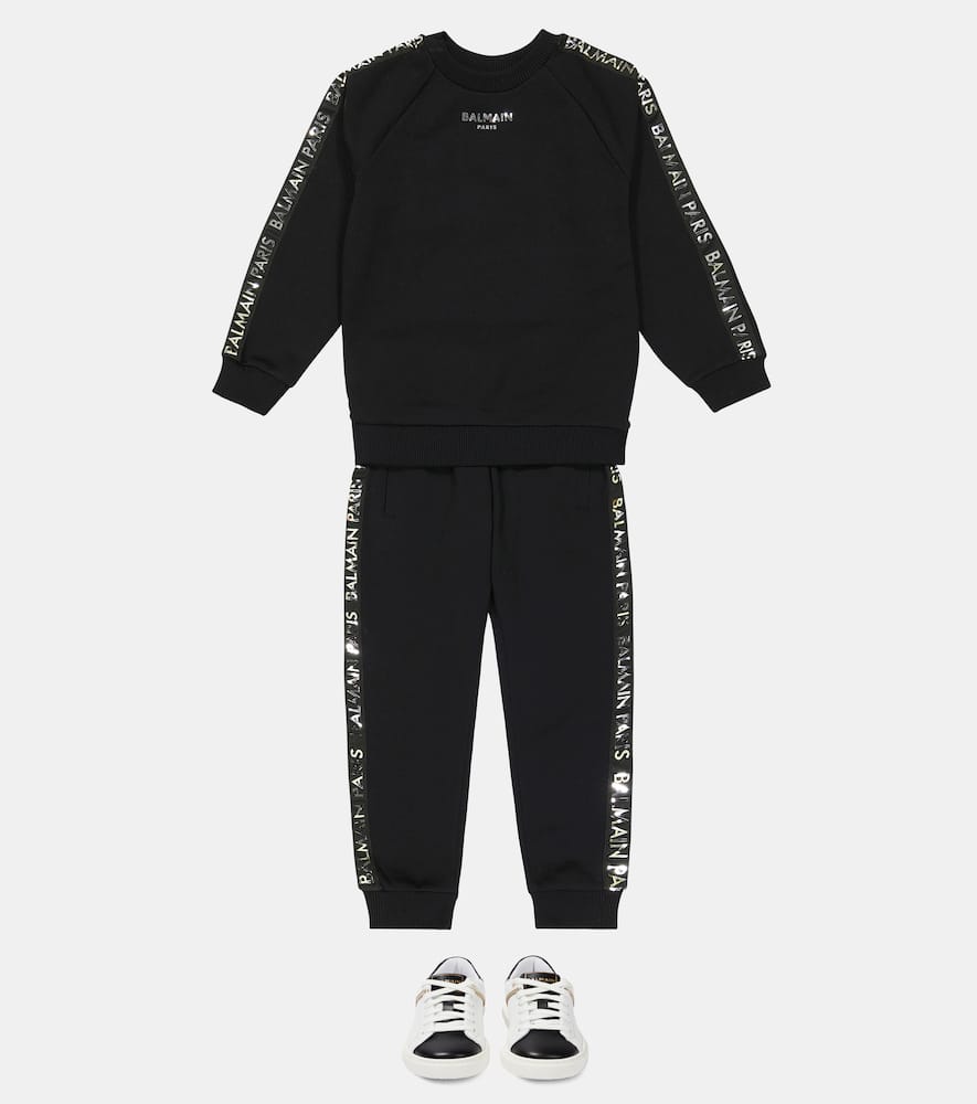 Cotton fleece sweatshirt and sweatpants set
