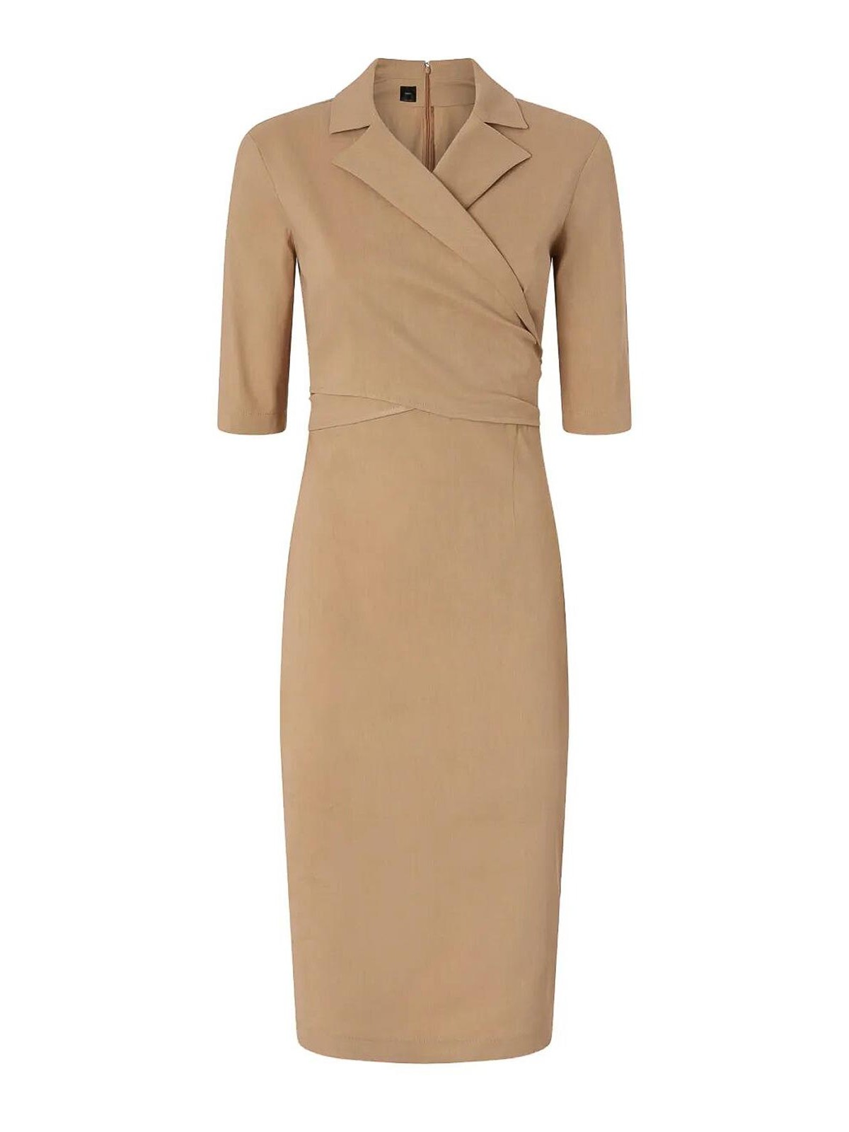 Slim-fit midi dress with bow - 36
