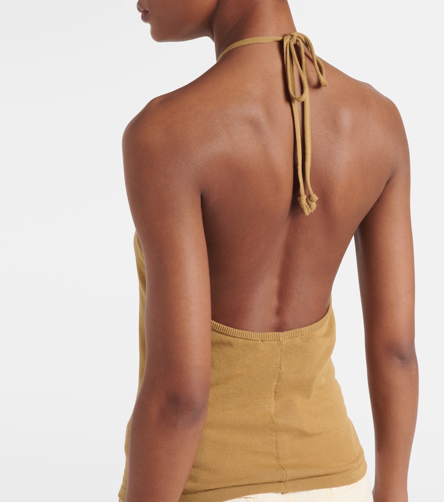 Knitted halterneck cotton top