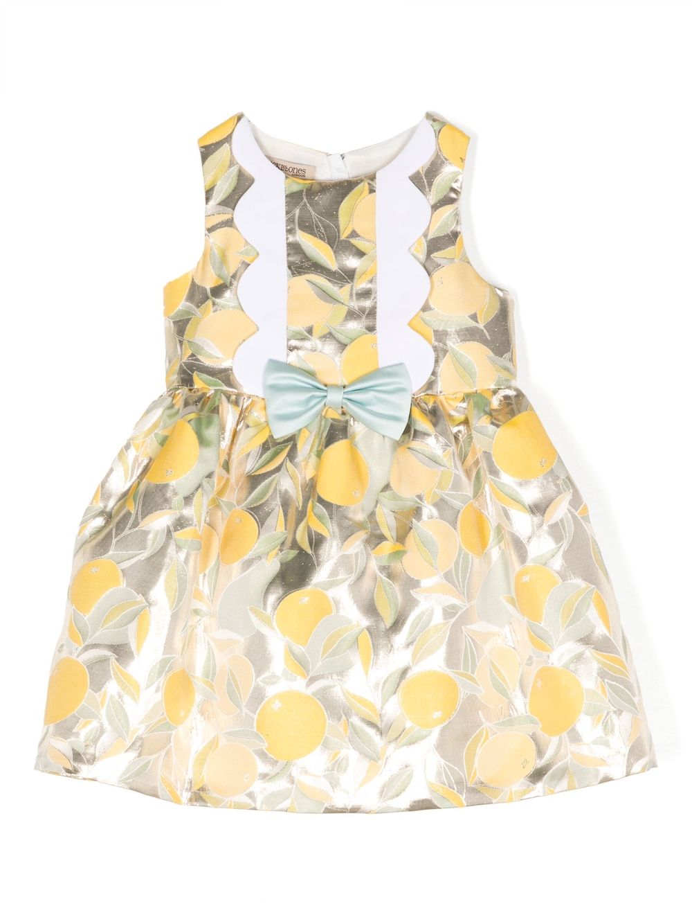 Bow-detail jacquard mini dress - Yellow
