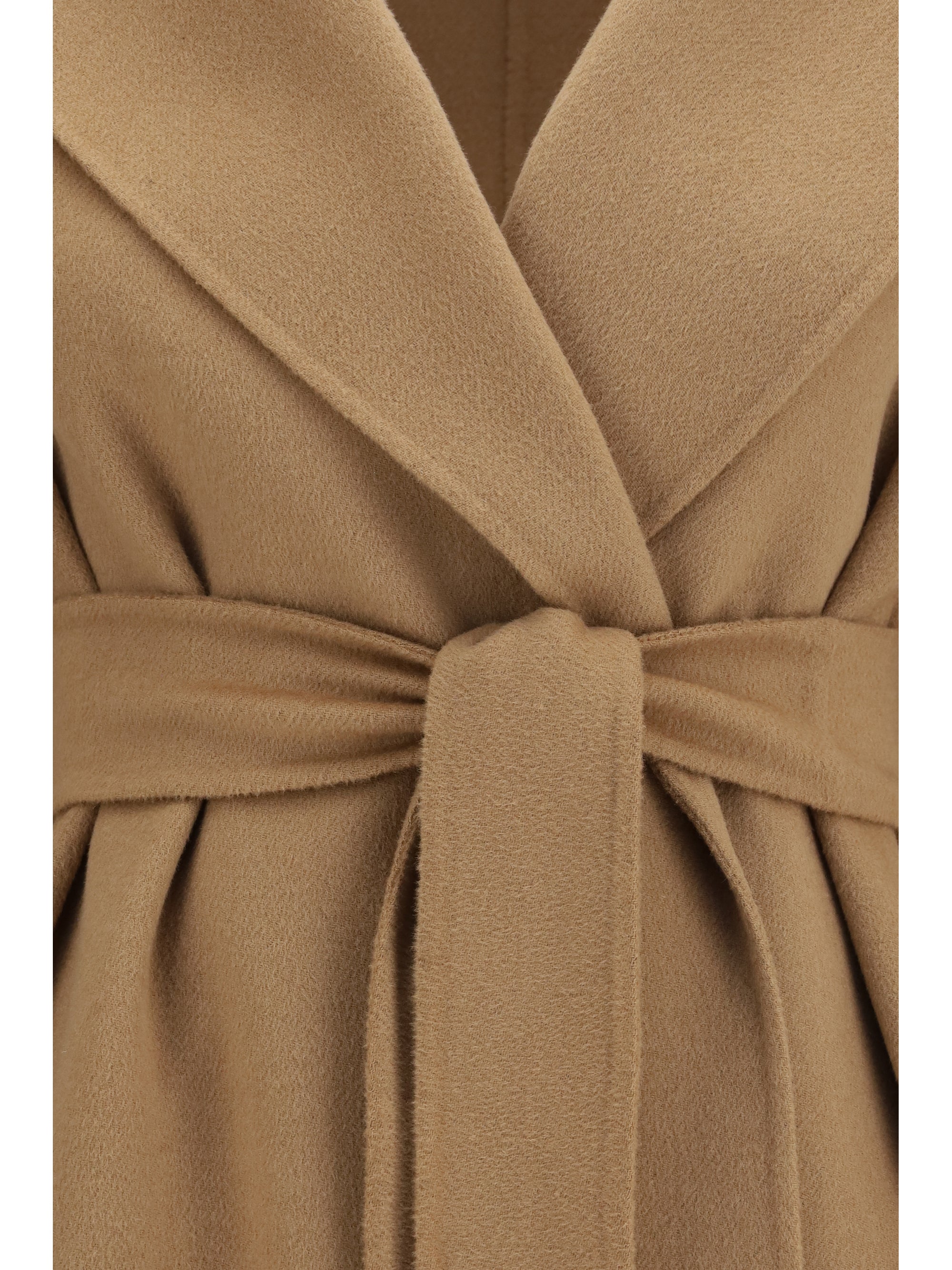 Wool, Cashmere & Silk Robe Coat — Camel