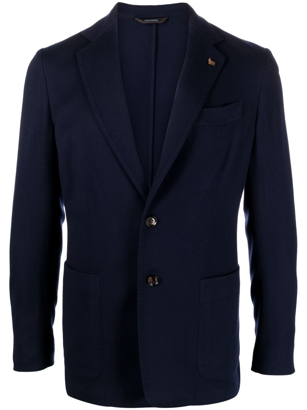 Single-breasted wool blazer - Blue
