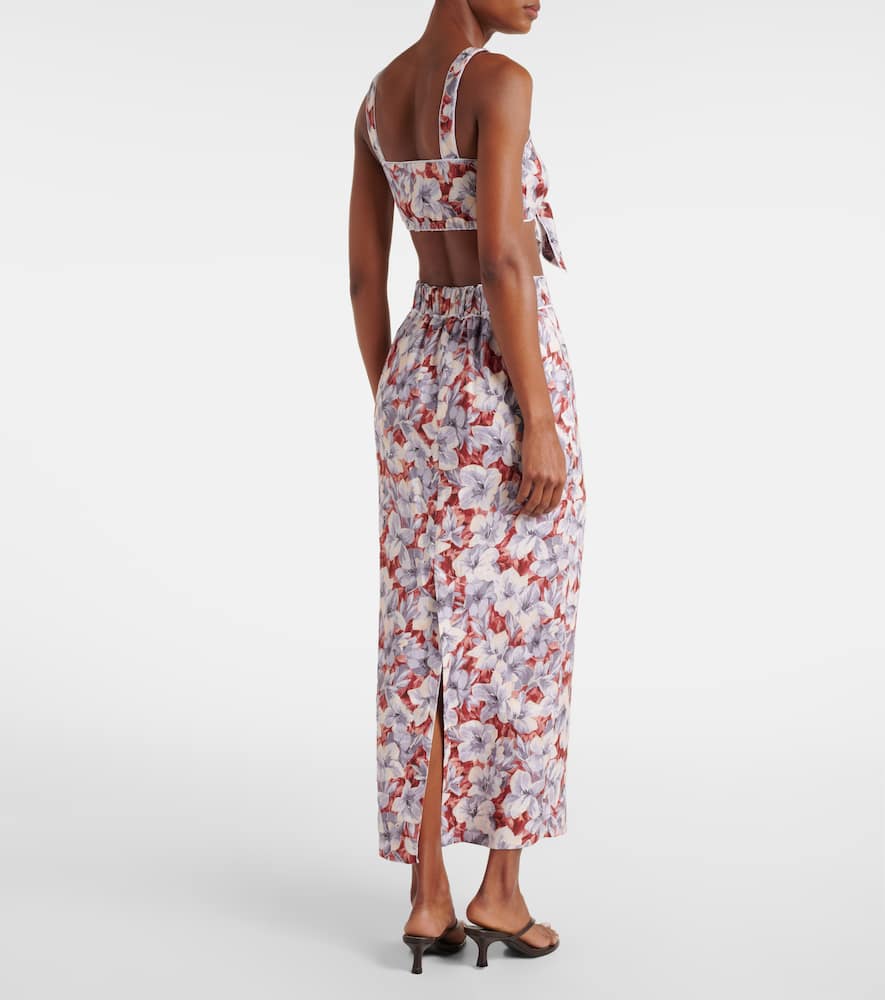 Luna floral linen crop top