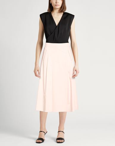 Woman Midi skirt Blush Size 10 Cotton, Elastane