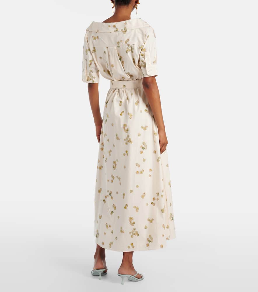 Lydia floral cotton-blend wrap dress