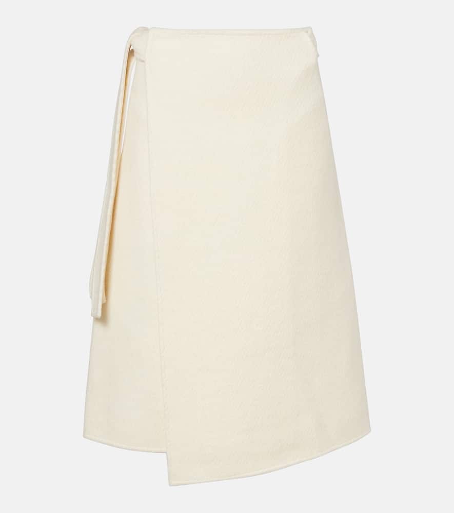 Bodhi high-rise wool-blend bouclé wrap skirt