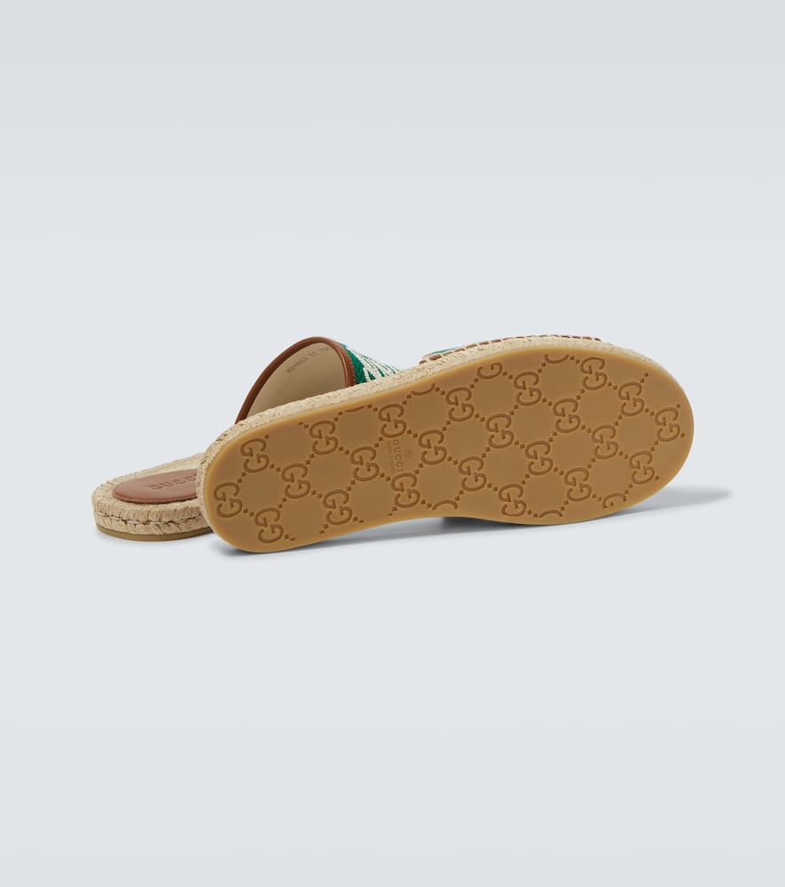 Gucci Logo leather-trimmed espadrilles slides