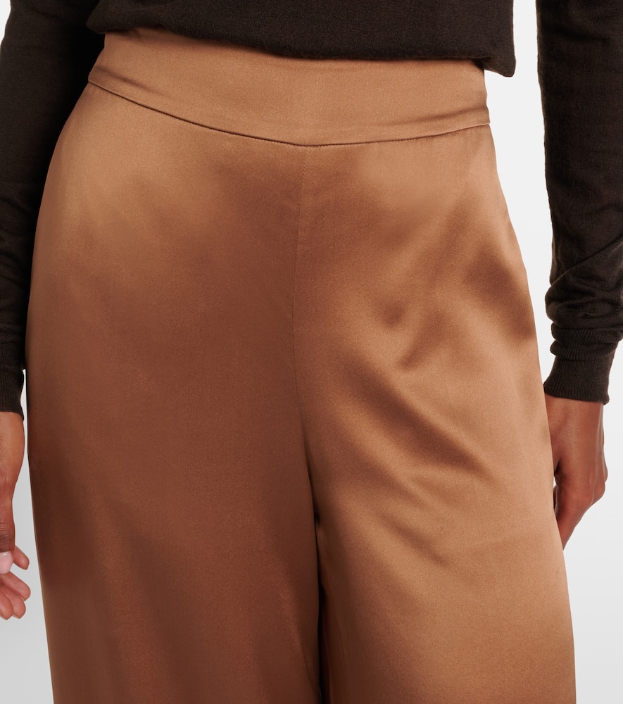 Dijon silk satin wide-leg pants