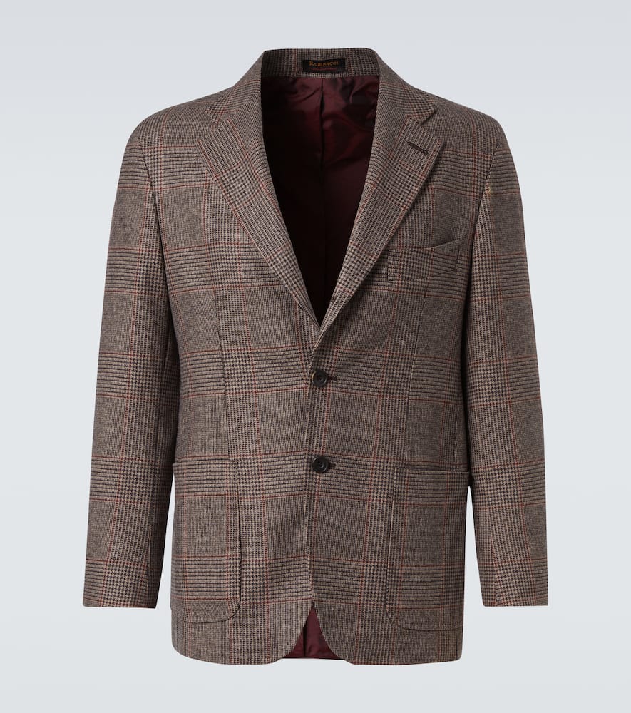 Checked wool blazer
