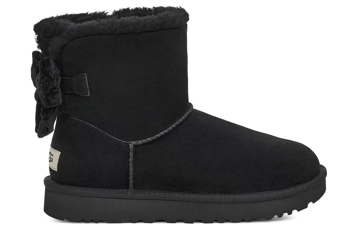 (WMNS) Mini Bailey Bow Crushed Velvet Boot 'Black'