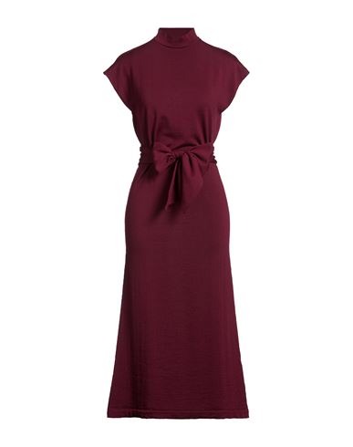 Woman Midi dress Burgundy Size 2 Merino Wool