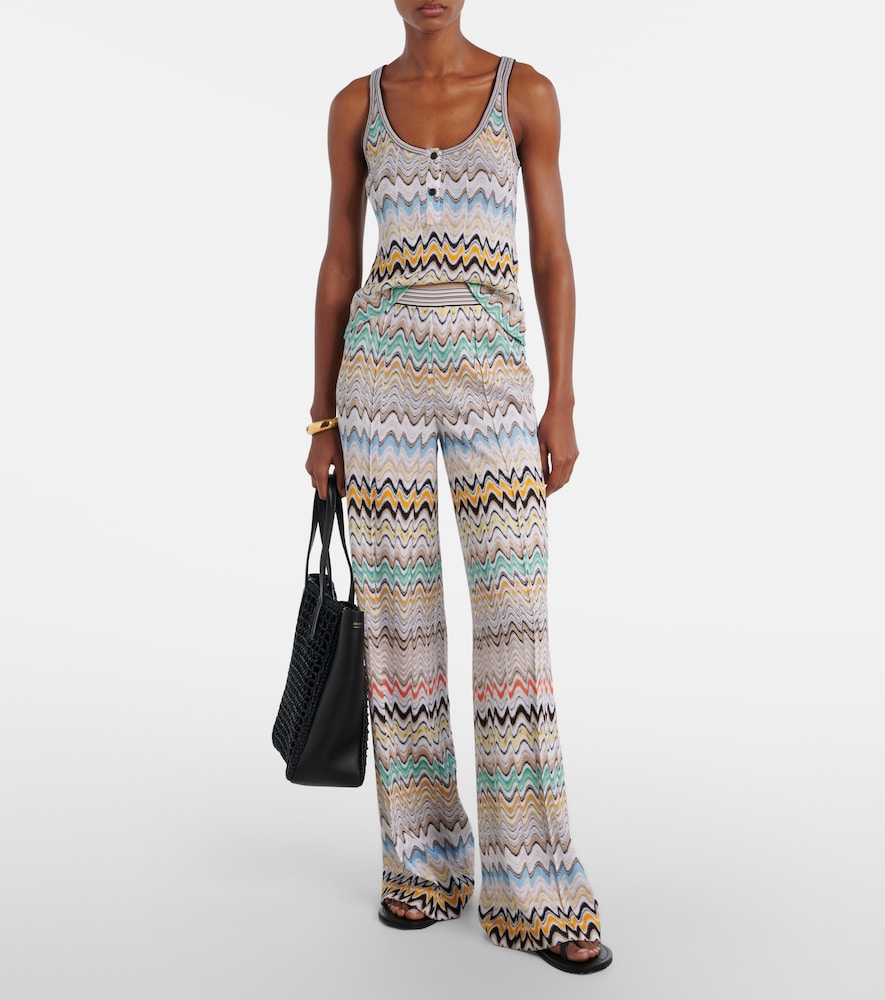 Wave high-rise wide-leg pants