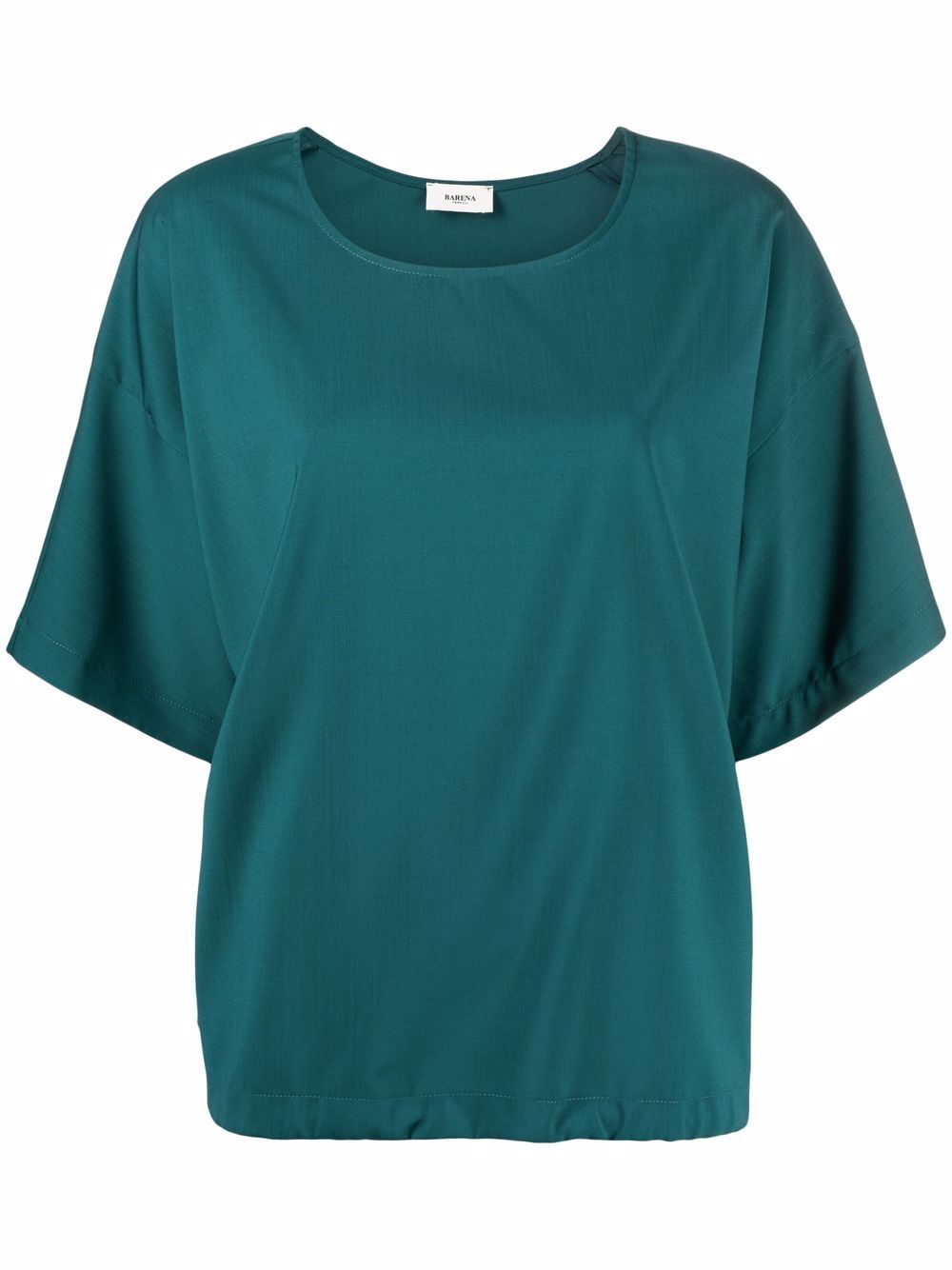 Drawstring-hem T-shirt - Green
