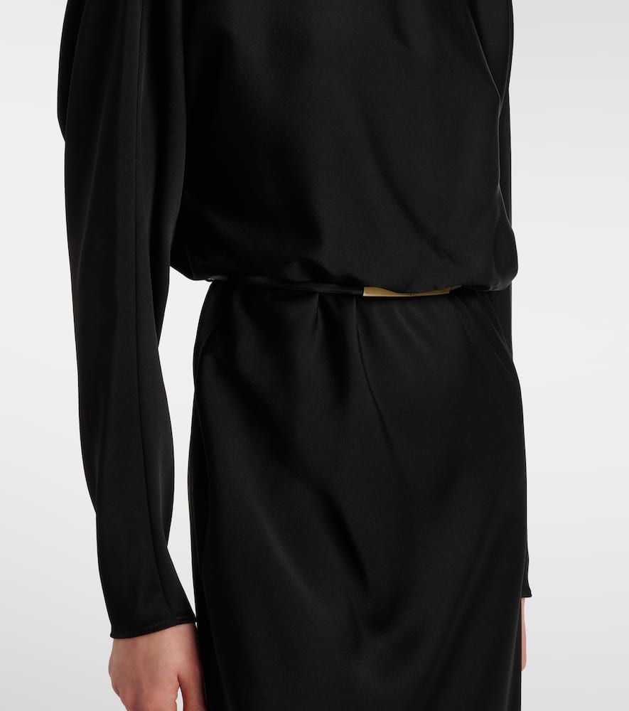 Draped satin gown