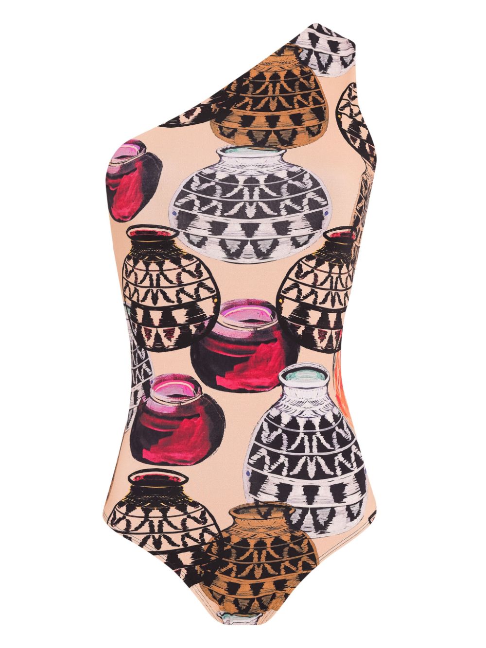 One shoulder swimsuit - White