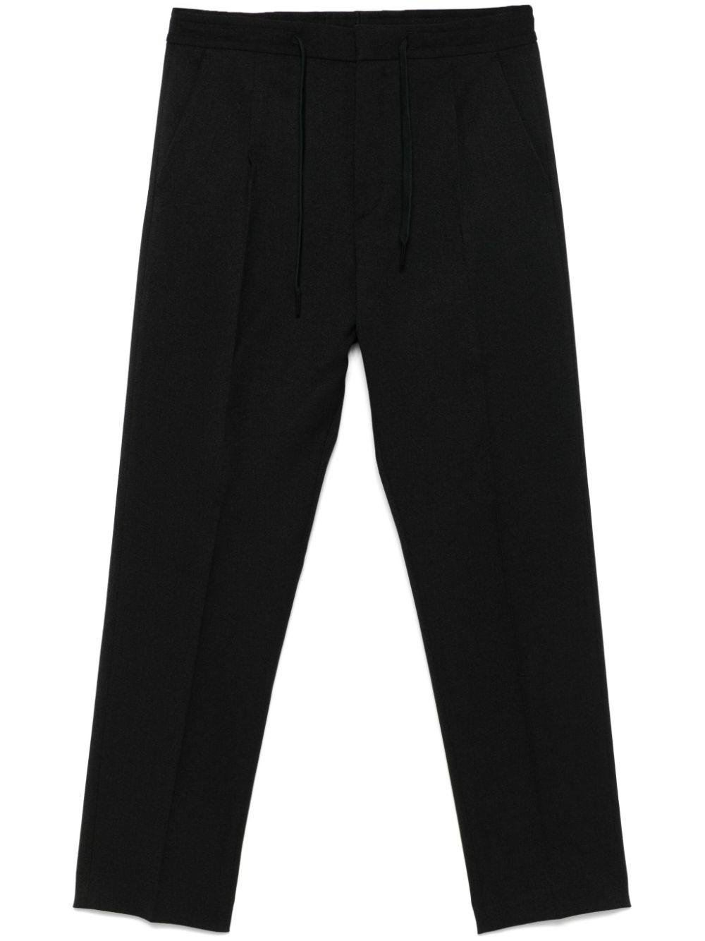 Pleat-detail trousers - Black