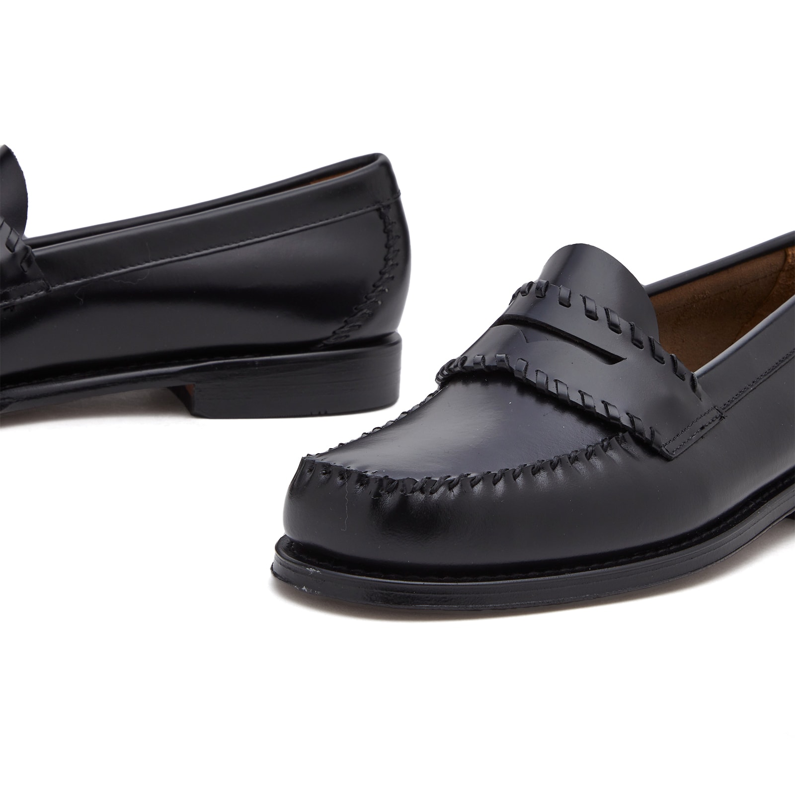Men's Logan Whipstitch Loafer in Black Leather