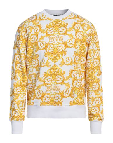 Versace Jeans Couture Man Sweatshirt White Size M Cotton, Elastane