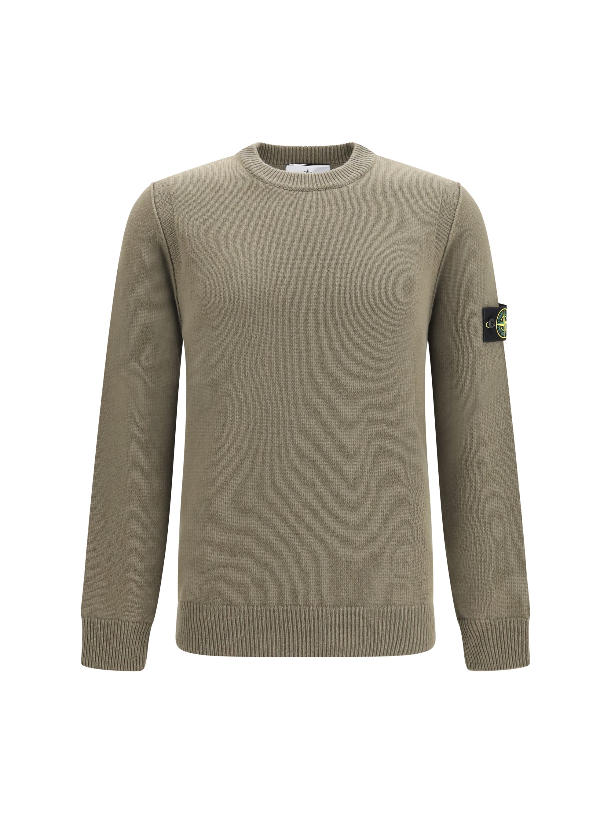 Crewneck with Logo Patch Sweater — Green