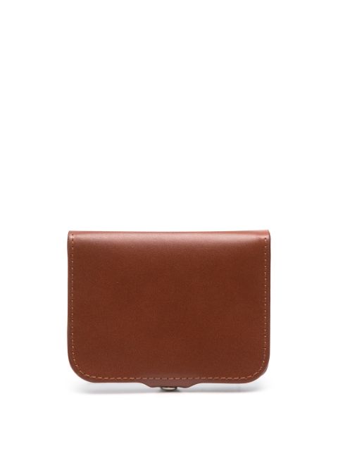 Snap-fastening leather wallet