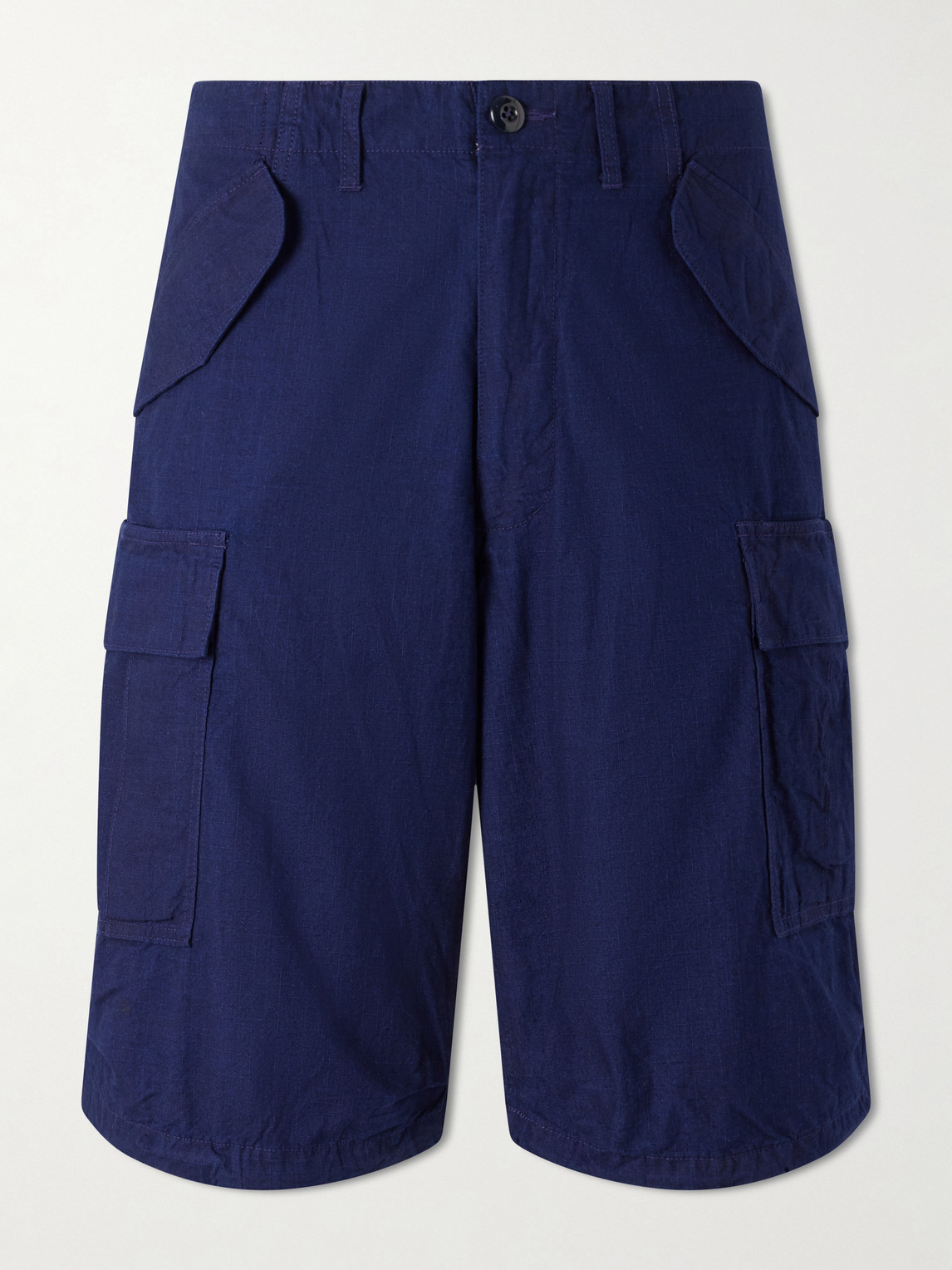 Straight-Leg Cotton-Ripstop Cargo Shorts - Men - Blue