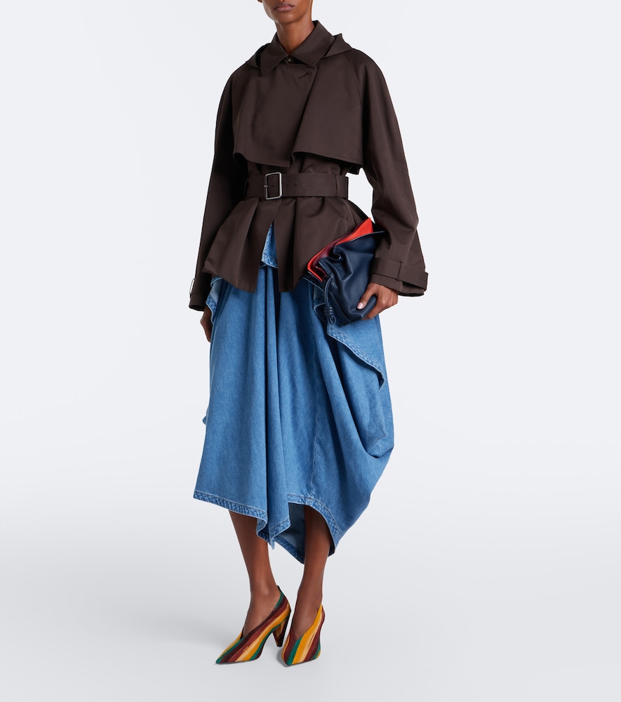 Origami Cubic striped suede pumps