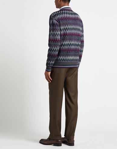 Man Cardigan Purple Size 36 Wool