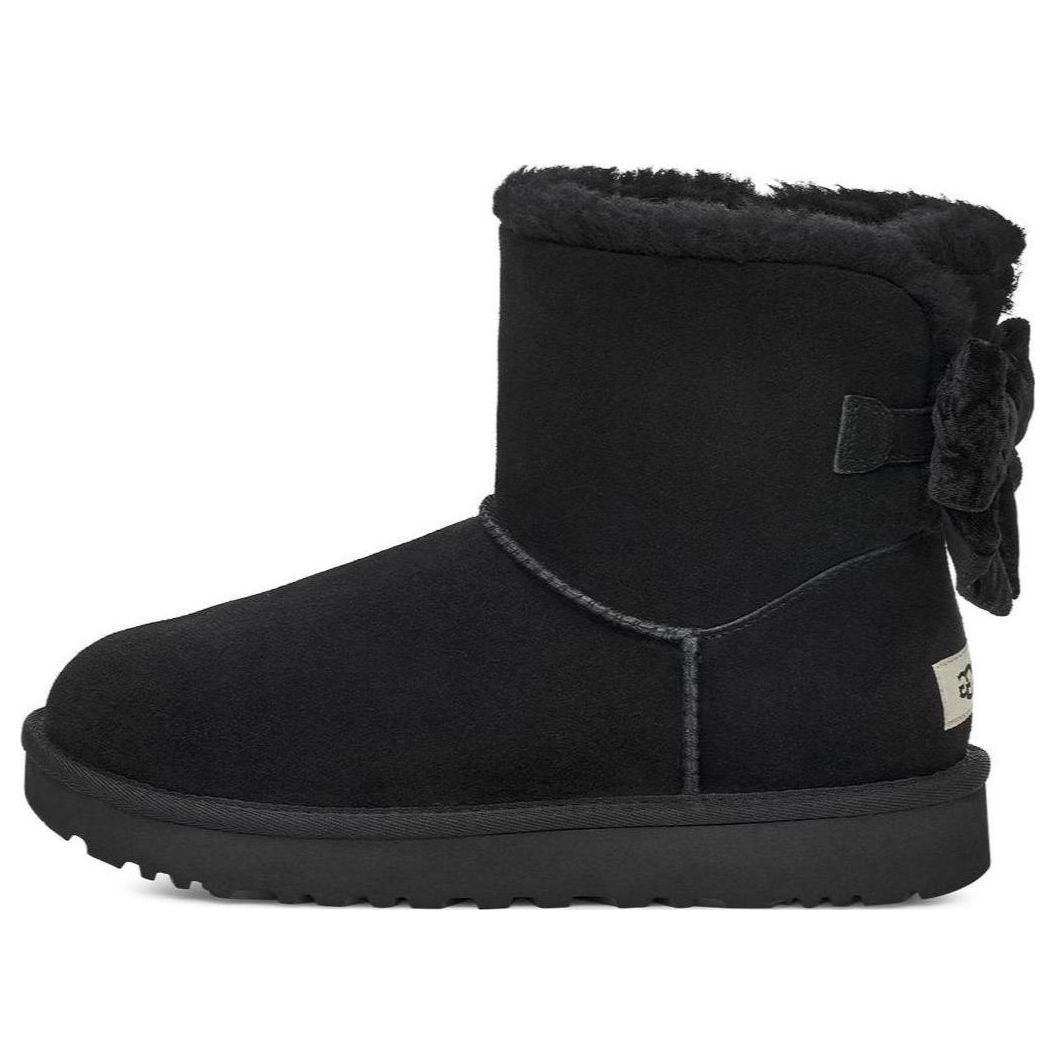 (WMNS) Mini Bailey Bow Crushed Velvet Boot 'Black'