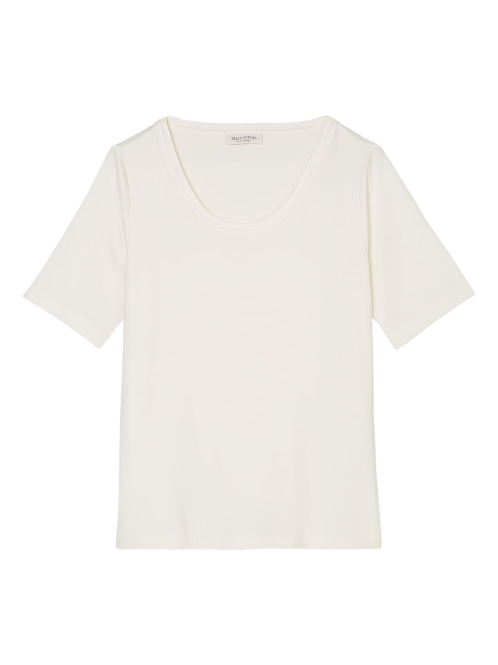 Scoop-neck short-sleeve T-shirt - White