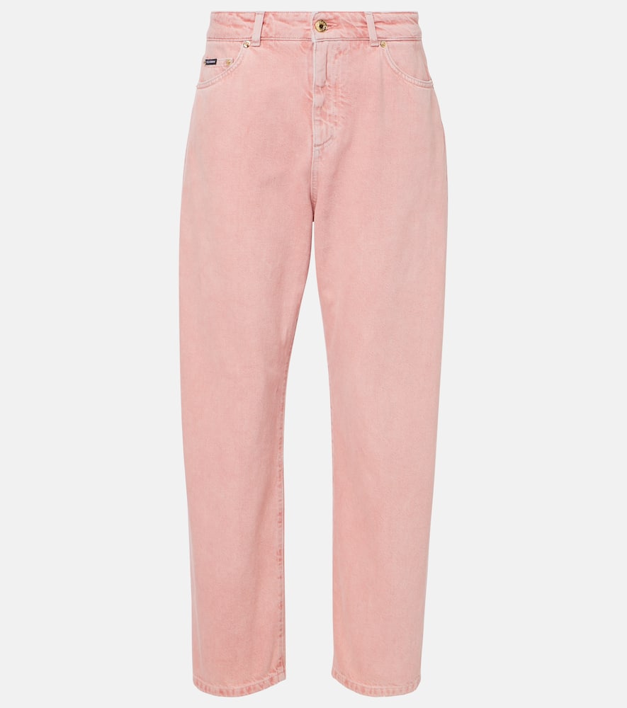 Mid-rise straight leg jeans
