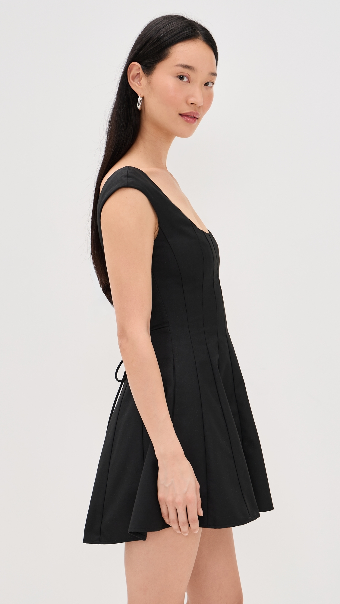 Leila Twill Mini Dress Black