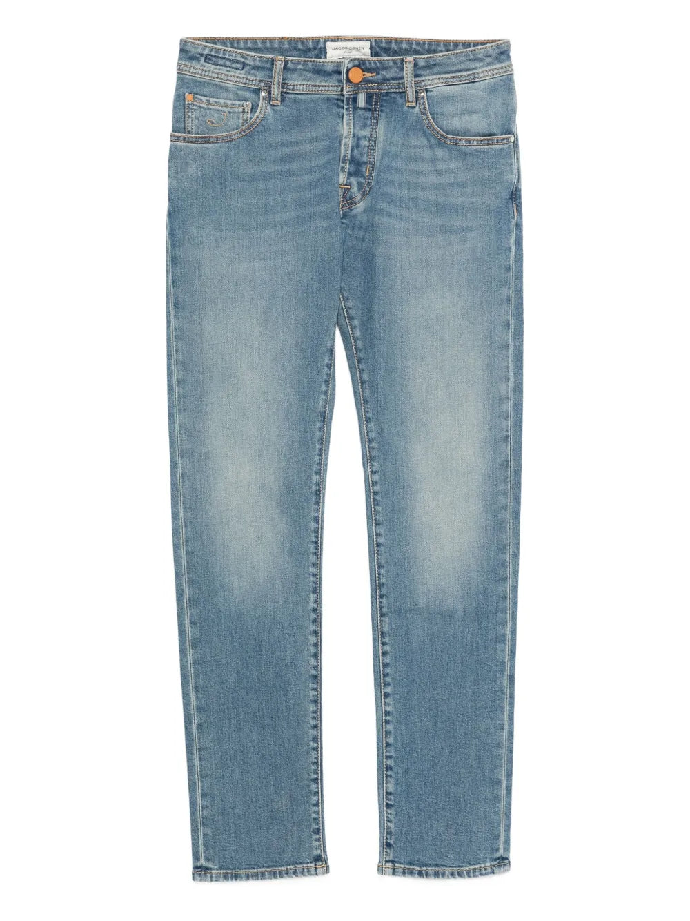 Button-Fastening Jeans — Light Blue