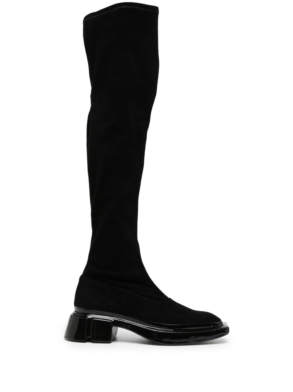 Knee-high low-heel boots - Black