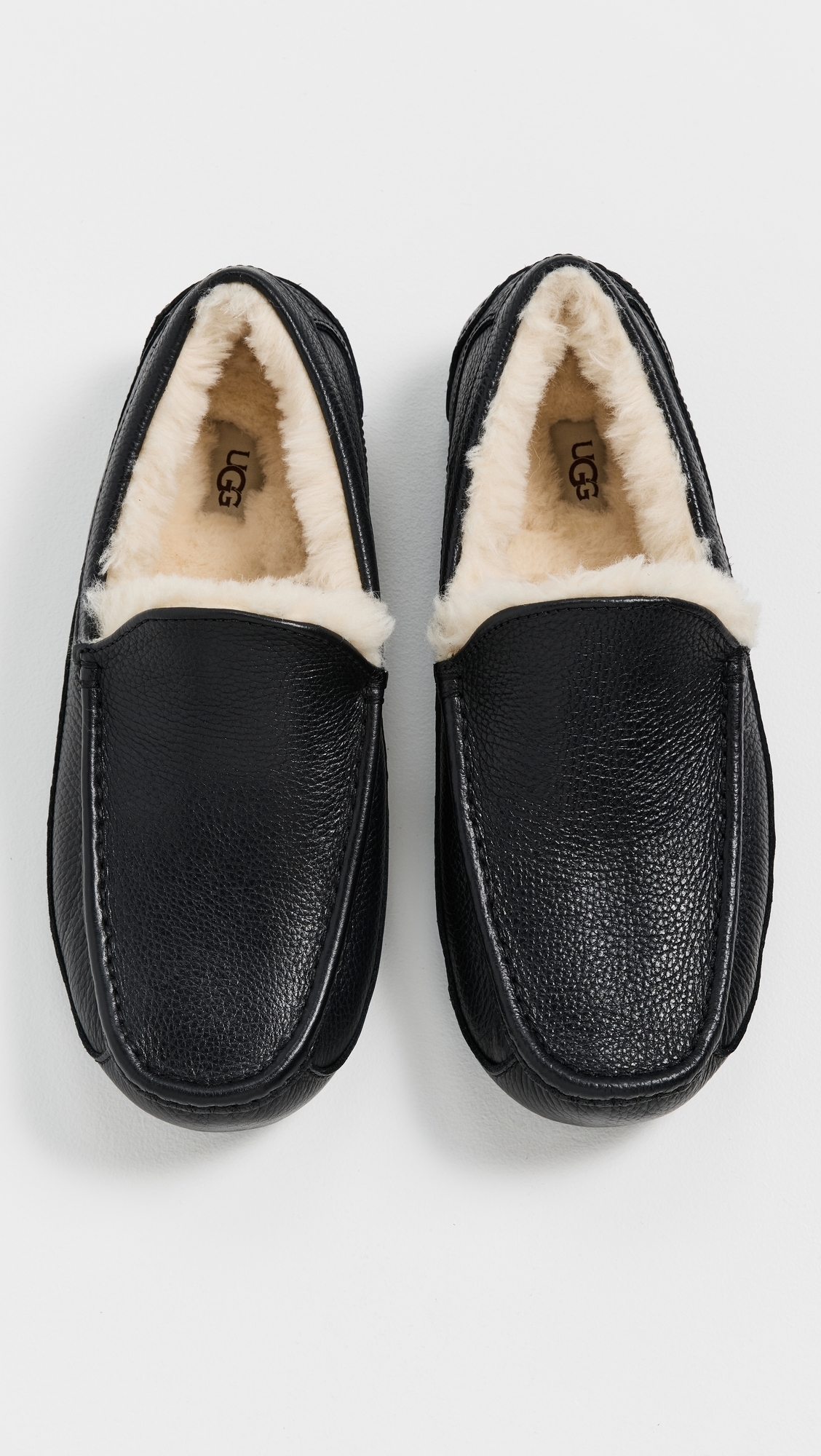 Ascot Leather Slippers Black