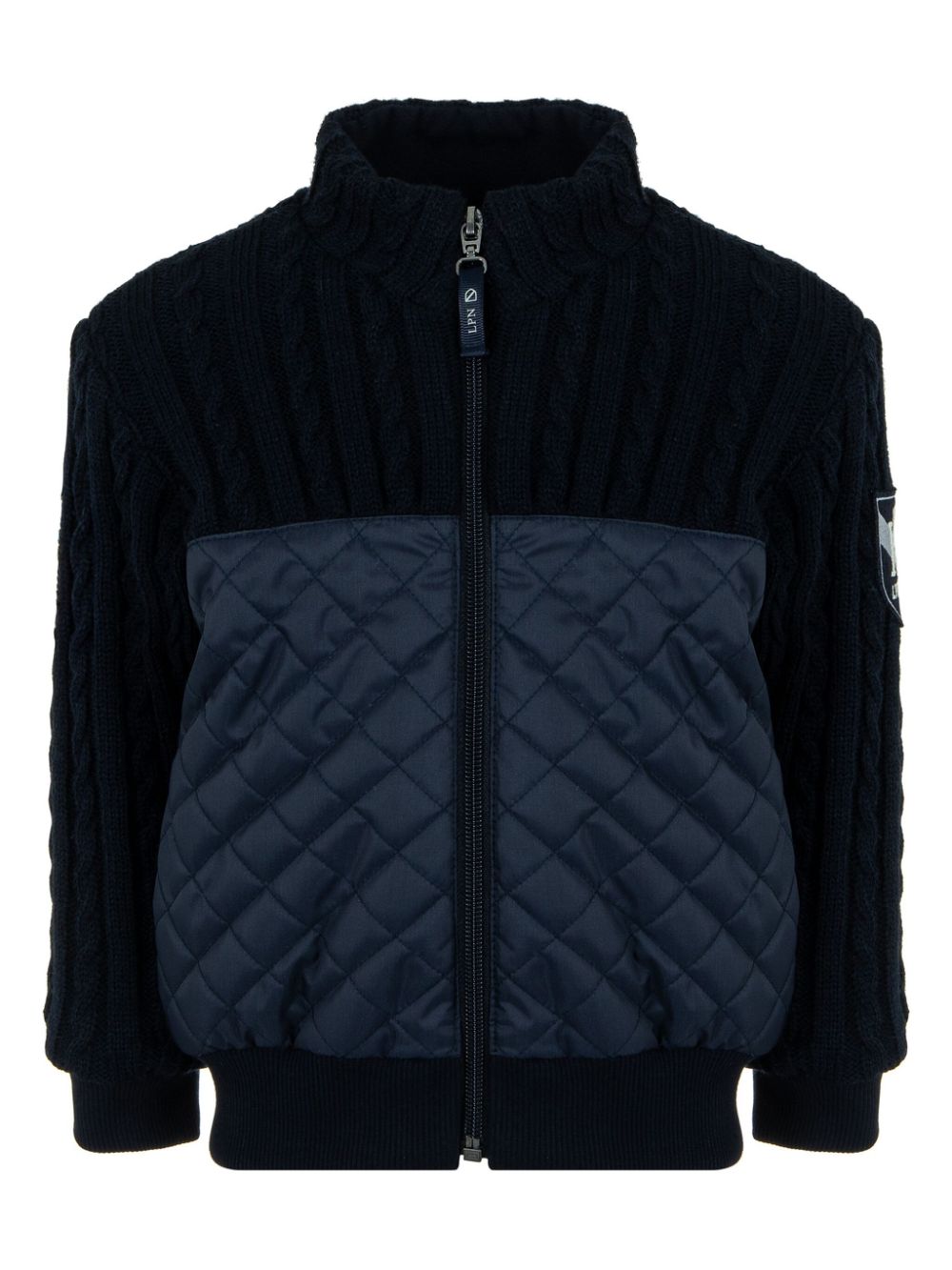 Logo-patch padded jacket - Blue