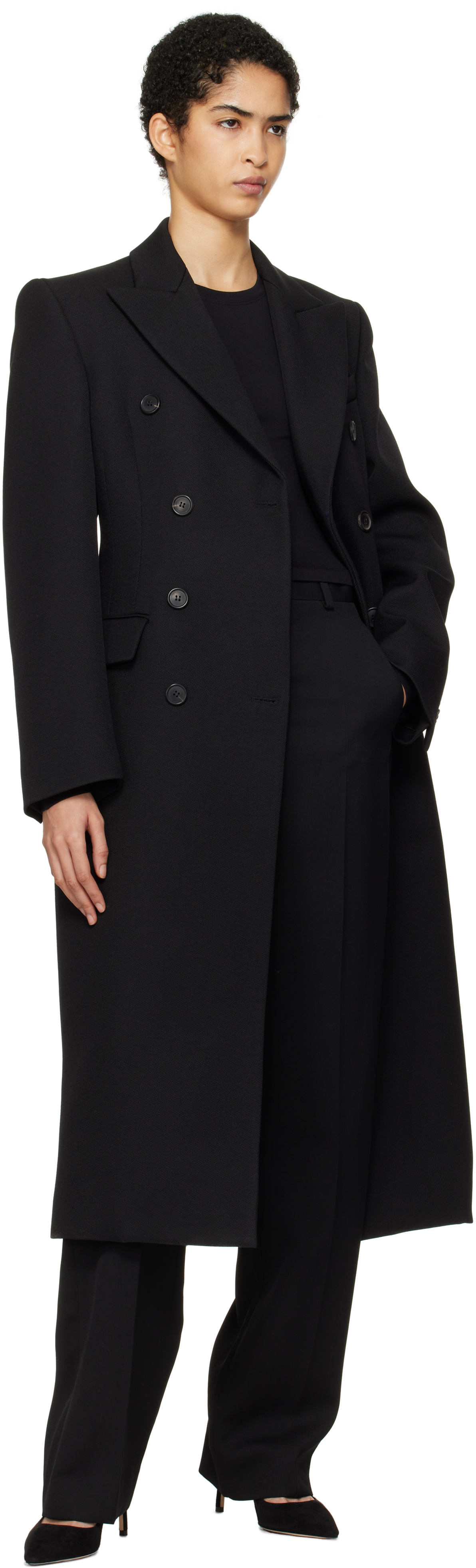 WARDROBE. NYC Black Double Breasted Coat