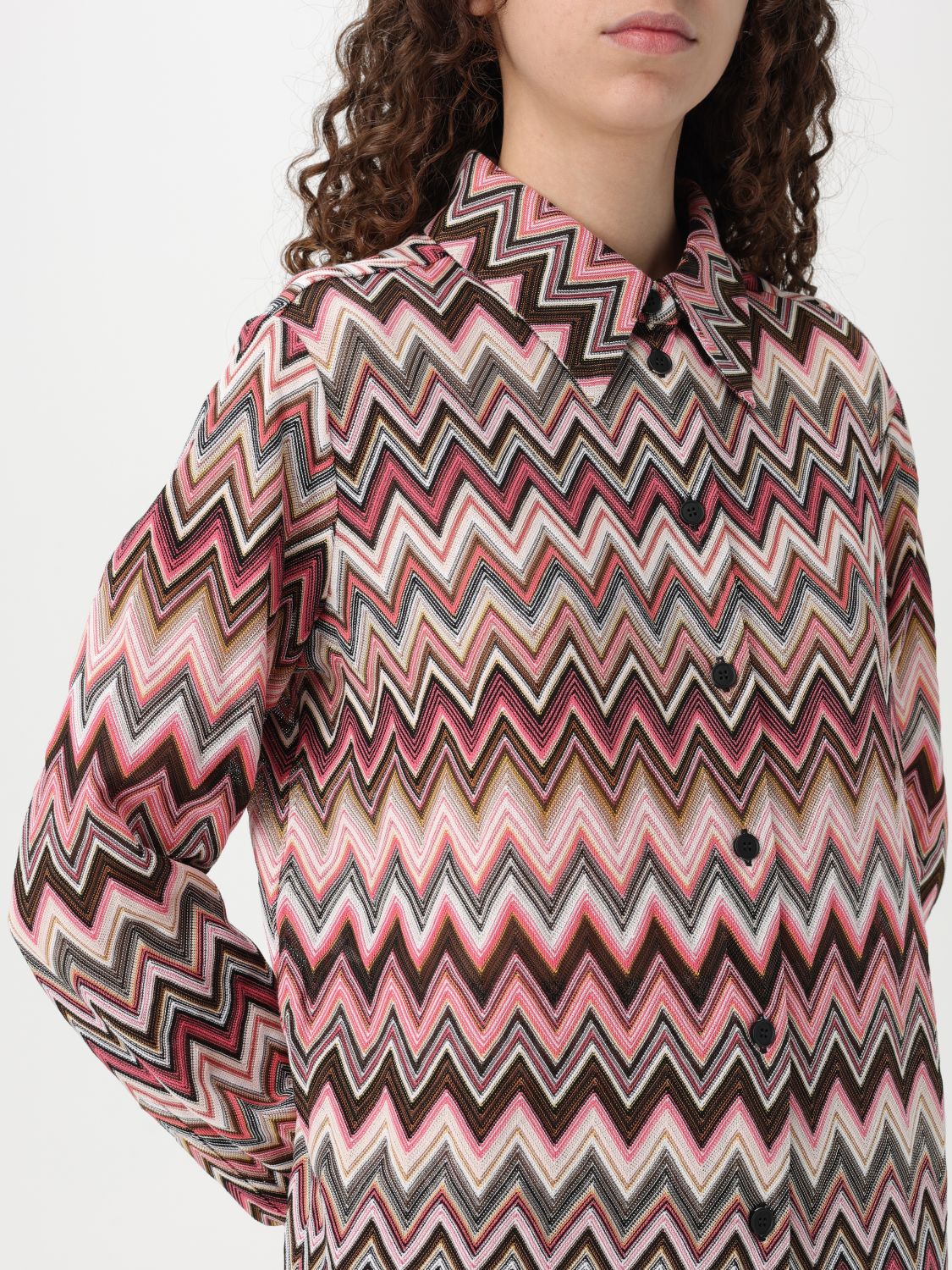 Zigzag-woven shirt - Pink