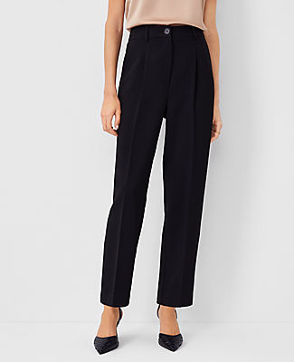 Ann Taylor The High Rise Pleated Taper Pant in Fluid Crepe