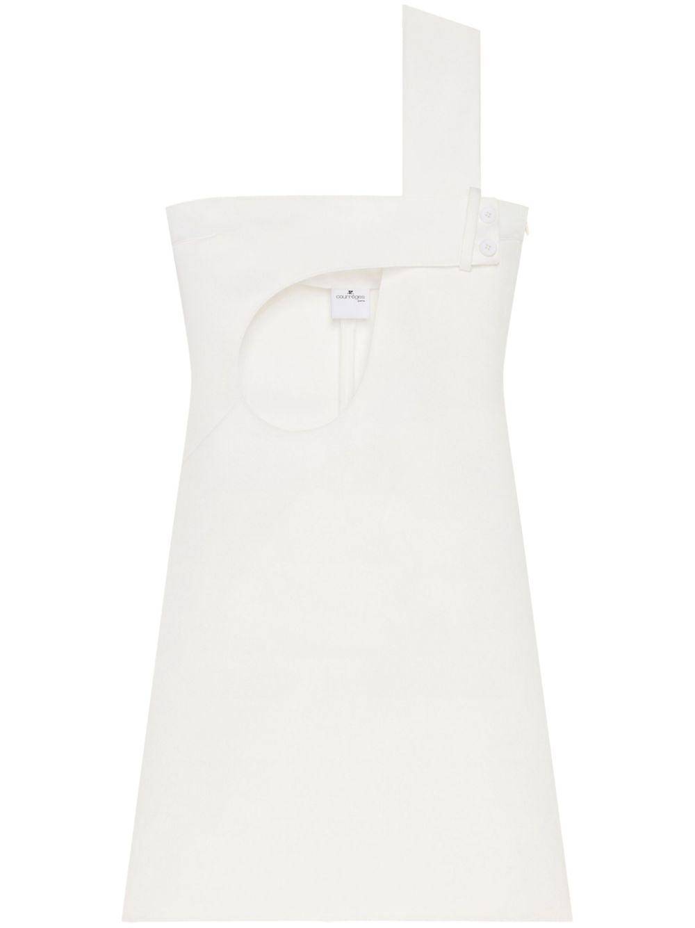 Cut-out satin dress - White
