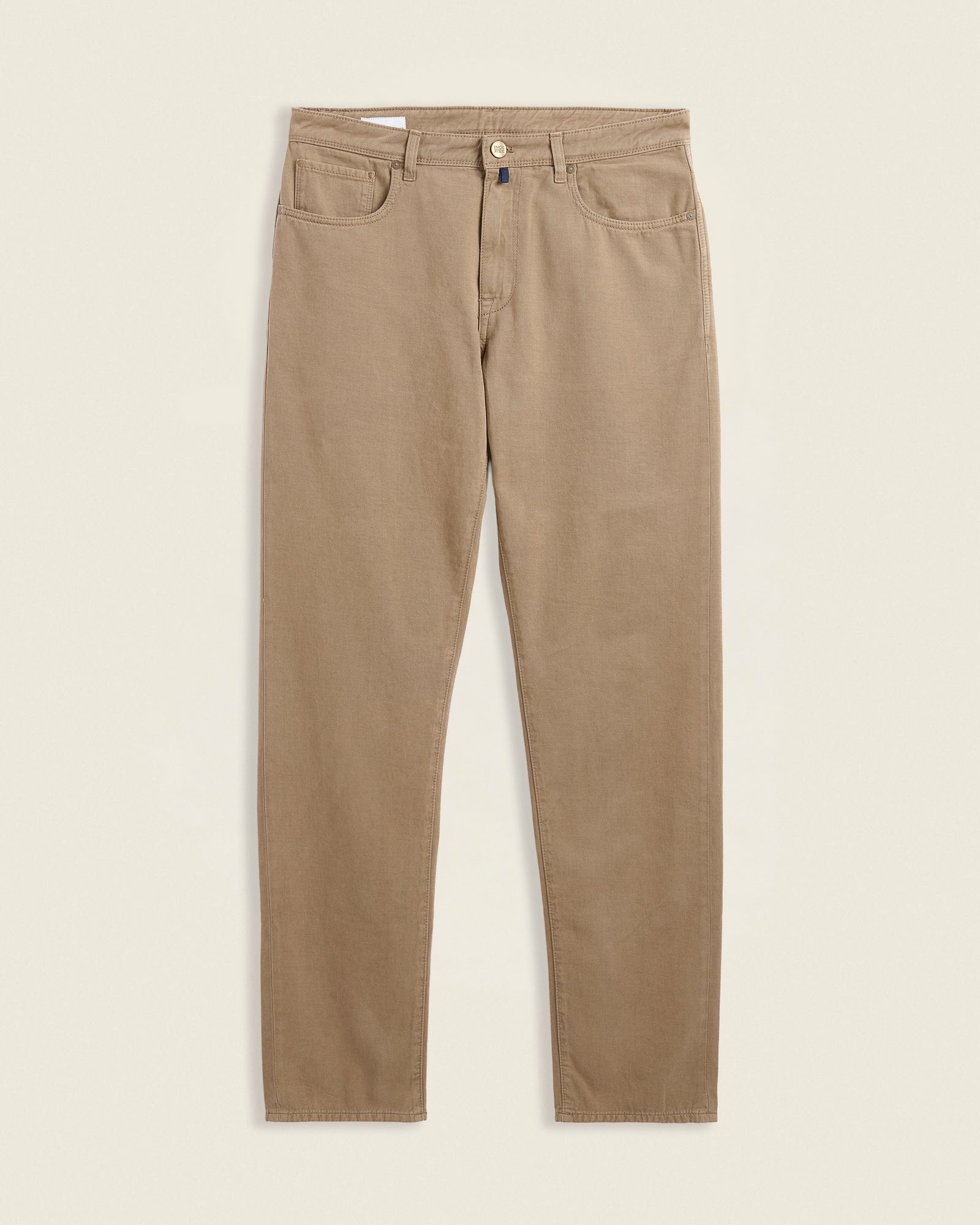 Regular fit cotton and cashmere fivepocket trousers medium beige